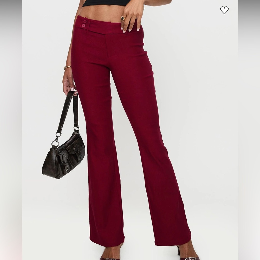 Princess Polly Deep Red Flare Pants